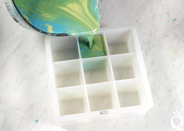 pouring soap into a silicone mold | Bramble Berry
